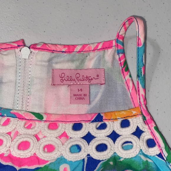 Lilly Pulitzer Girl’s Floral Tropical Summer Sleeveless Vacation Dress Size 14 - Picture 9 of 10